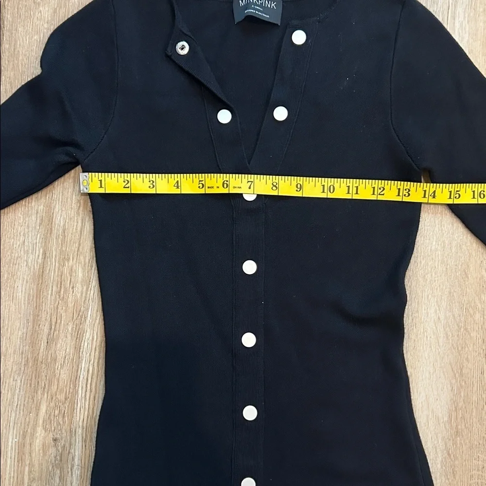 MINKPINK Isabel whimisigoth Black Long Sleeve Knit Dress - Picture 8 of 8